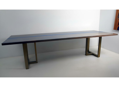 Epoxiharz Mesa de río de mesa de madera maciza Real Decoración Mesa 220x100