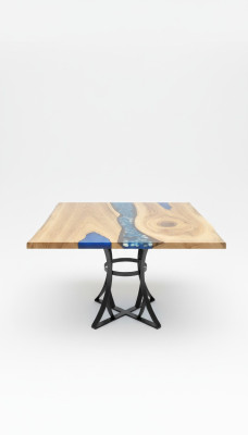 Mesa de comedor River Table Madera real Mesa de río 110x110 Mesas macizas