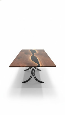 Resina epoxi Mesa de río Mesa de madera maciza Real Mesas 240x100 Mesa de río Nueva