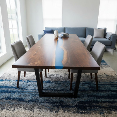 Epoxidharz Mesa de comedor River Table Maciza 240x100 Mesa de río Nueva Genuina