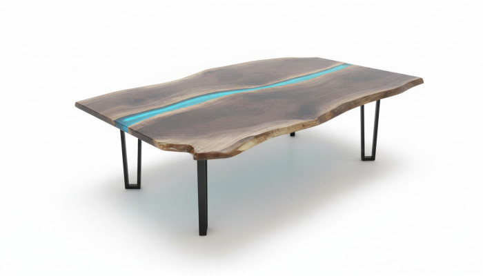 Mesa mesa de comedor mesas resina epoxi epoxy muebles de diseño macizo 240x100 madera real