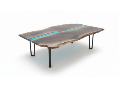 Mesa mesa de comedor mesas resina epoxi epoxy muebles de diseño macizo 240x100 madera real