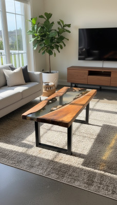 Resina epoxi Mesa de río Madera real Azul Agua Mesa de resina Epoxi Muebles Nuevos Macizos