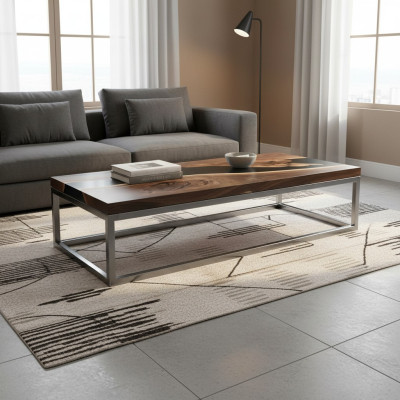 Resina epoxi mesa de río madera real negro agua mesa de resina epoxi muebles macizos