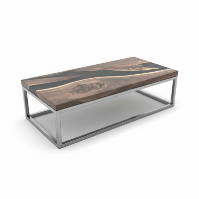 Resina epoxi mesa de río madera real negro agua mesa de resina epoxi muebles macizos