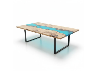 Río Mesas Mesa de comedor Diseño de mesa Muebles modernos 220x100 Resina epoxi Océano Mar