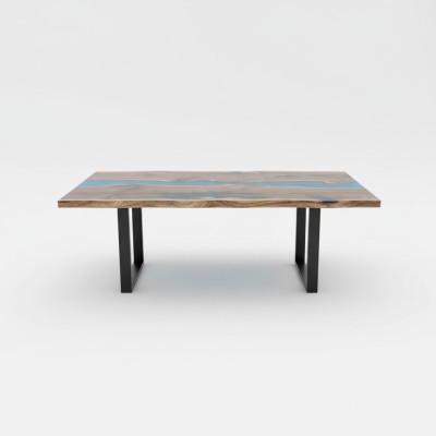 Río Mesas Mesa de comedor Diseño de mesa Moderno Mar Muebles 220x90 Resina epoxi Océano