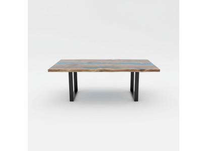 Río Mesas Mesa de comedor Diseño de mesa Moderno Mar Muebles 220x90 Resina epoxi Océano