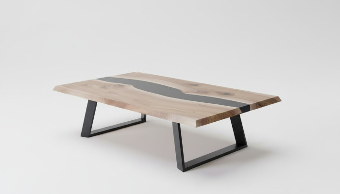 Resina epoxi mesa de madera Mesa de café Hecho a mano Muebles de salón macizos
