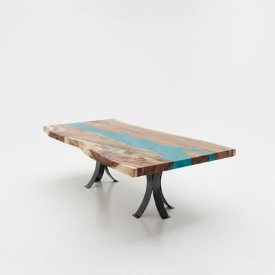 Mesa de comedor de resina epoxi real de madera muebles macizos mesa de resina epoxi de resina de mesa de resina de río