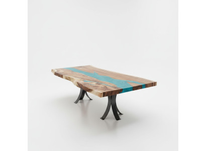 Mesa de comedor de resina epoxi real de madera muebles macizos mesa de resina epoxi de resina de mesa de resina de río