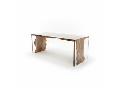 Mesa de centro de madera maciza y resina epoxi real, mesas de río, mesas de centro 120x60.