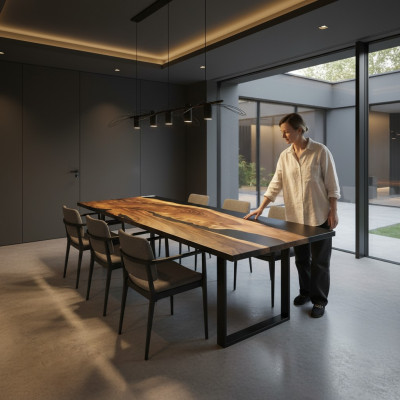 Epoxi mesa de comedor River Table 260x90 Nueva Madera real Mesas Macizas