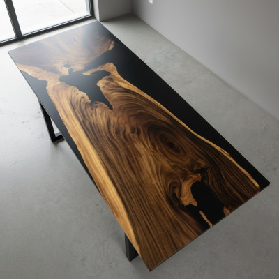 Epoxi de resina Mesa de río Mesa de madera real Maciza Mesas de decoración 240x100