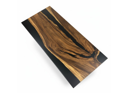 Mesa de comedor Black River Table de madera real 220x95 Mesas de resina epoxi Nueva