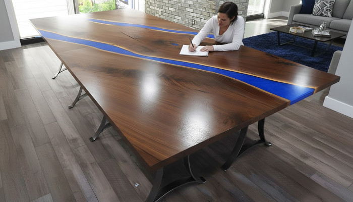 Mesa de madera comedor Resina epoxi Muebles Mesa de conferencia de resina epoxi nueva