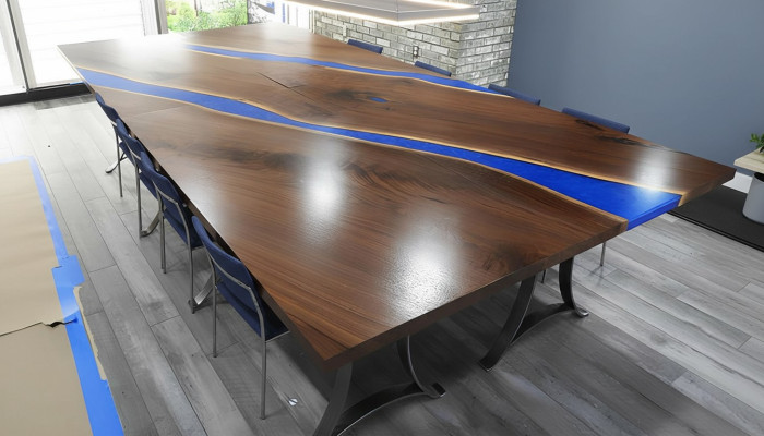 Mesa de madera comedor Resina epoxi Muebles Mesa de conferencia de resina epoxi nueva