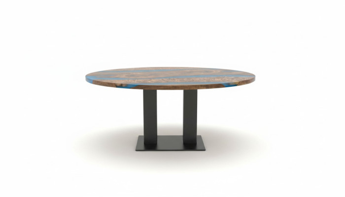Mesa de comedor maciza Mesa redonda de resina epoxi Muebles para mesas de río de cascada de resina epoxi