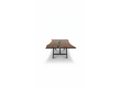 Mesa de madera maciza de resina epoxi, verdadera mesa de resina epoxi de resina de madera que se vierte en cascada