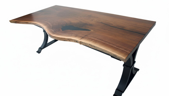mesa de comedor de resina epoxi, muebles de madera maciza reales, mesa de epoxy de cascada 200x90 nueva