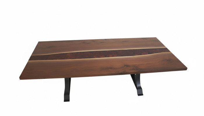 Epoxi Resina Mesa de Comedor Madera Real Muebles Macizos Mesa de Epoxy en Cascada 240x100cm