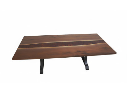 Epoxi Resina Mesa de Comedor Madera Real Muebles Macizos Mesa de Epoxy en Cascada 240x100cm