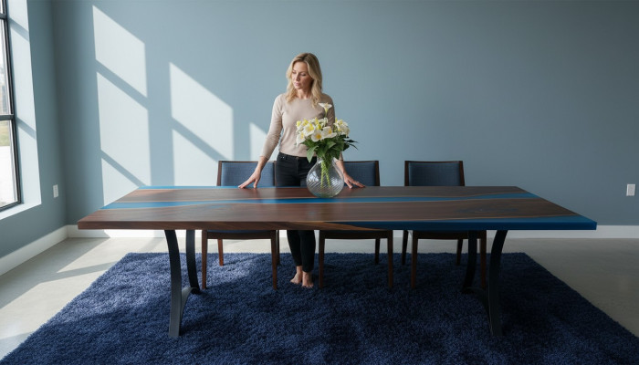 Mesas modernas mesa de comedor diseño de mar mesa resina río muebles 220x90 epoxi océano.