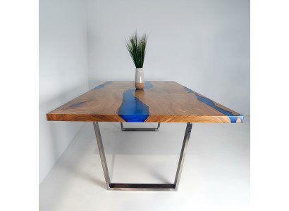 Mesas Mesa de comedor Mesa de diseño moderno Mar Mobiliario de río 220x90 Resina epoxi Océano