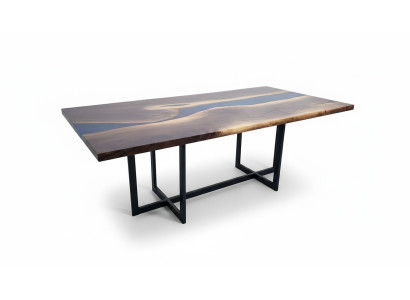 Mesa de comedor Mesa de diseño Resina Mesas modernas Mar Océano Río Muebles 220x90 Epoxi