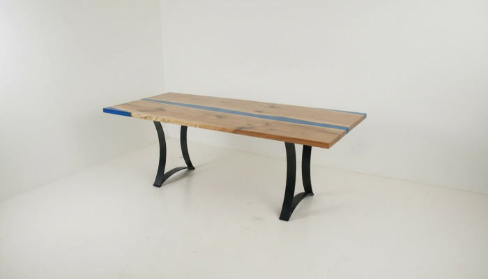 Epoxi, mesa de resina de madera auténtica, muebles de madera de resina de epoxi de cascada maciza