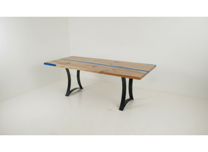 Epoxi, mesa de resina de madera auténtica, muebles de madera de resina de epoxi de cascada maciza