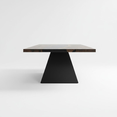 Resina epoxi Mesa de comedor en madera real Muebles macizos Mesa de epoxy en cascada 220x100cm
