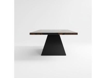 Resina epoxi Mesa de comedor en madera real Muebles macizos Mesa de epoxy en cascada 220x100cm