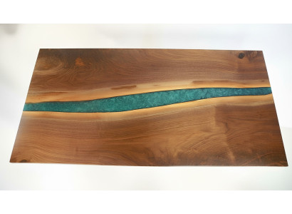 Madera real resina epoxi Mesa de río mesa de agua negra muebles de resina epoxi maciza.