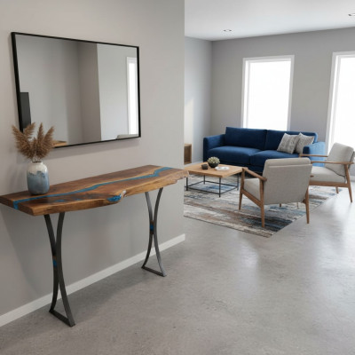 Consola de diseño Mesa Consola Cómoda Mesa de resina epoxi hecha a mano