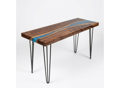 Mesa de consola Aparador Madera real Mesa de diseñador Resina epoxi Cascada Río