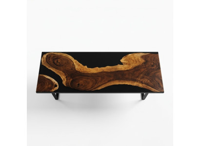 Epoxi resina mesa de madera maciza de resina de moldeo de agua de muebles masivos de madera real.