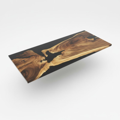 Mesa mesa de comedor mesas resina epoxi madera real muebles macizos cascada