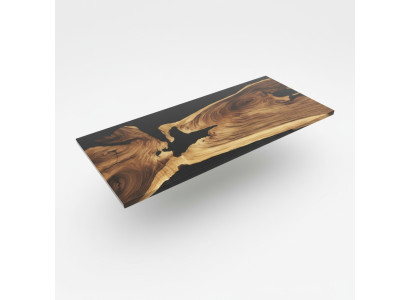 Mesa mesa de comedor mesas resina epoxi madera real muebles macizos cascada