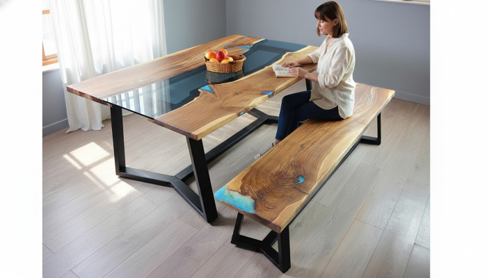 Diseño de mesa banco mesa de comedor mesa de cocina mesas de sala de estar bancos macizos 2 piezas nuevos