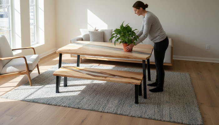Mesa de consola Mesa auxiliar Aparador Mesa de consola Mesas de pared Epoxi Nuevo Epoxi