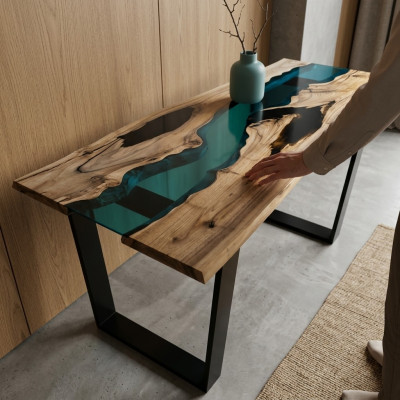 Resina epoxi Consolas de mesa Diseñador Tablas Muebles de lujo para sala de estar