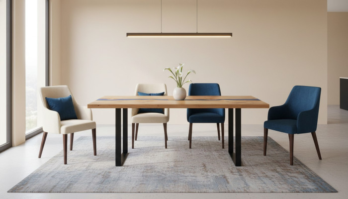 Encargo especial Mesa de madera real de resina epoxi Tabla de río Epoxi Precio 1m² Mesas Resina