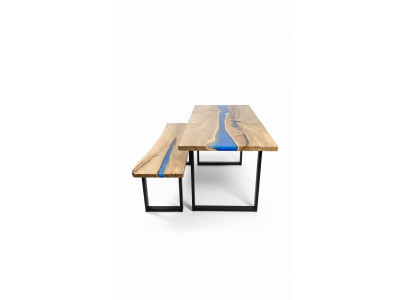Mesa de diseño Banco Mesa de comedor Mesa de cocina Mesas de salón Madera maciza 2 piezas nuevas Bancos