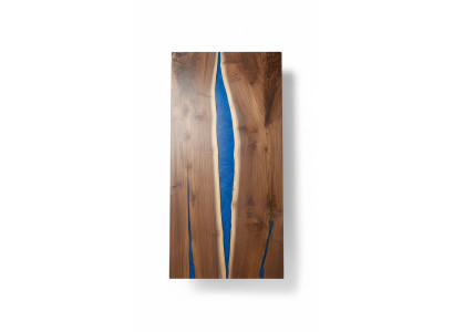 Mesa de resina epoxi con cascada de agua, mesas de resina de madera real, muebles macizos.