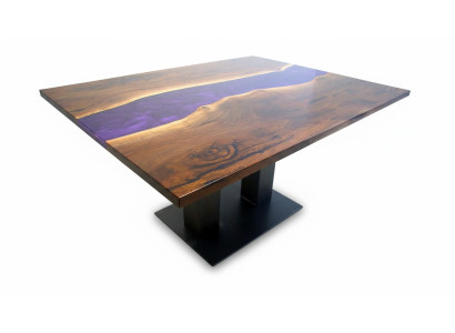 Mesa de resina epoxi de río de madera real Precio por metro cuadrado Mesas a medida