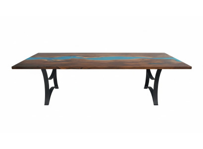 Fabricación a medida de mesa de resina epoxi de madera de río real Precio por 1 metro cuadrado de mesas