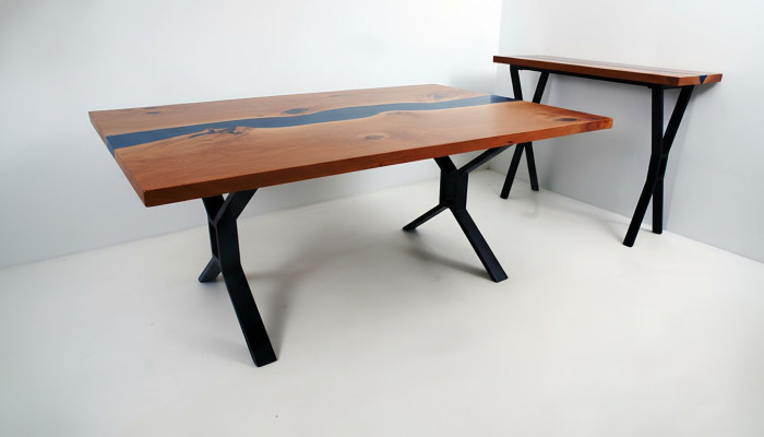 Fabricación a medida Mesa de resina epoxi Epoxy Río Madera real Precio por metro cuadrado Tablas Resina