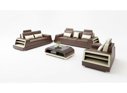 Conjunto de sofás 3-2-1 mesa de centro sofá de cuero sofá moderno sofá conjunto de salón.