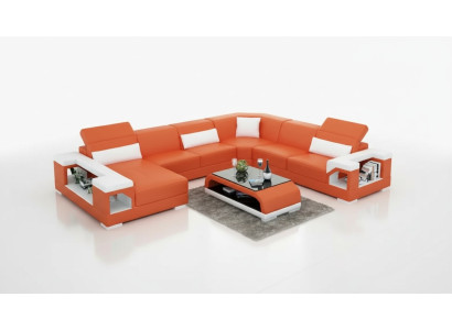 Sofá en forma de L con chaise longue, sofá de esquina, conjunto de sofás de esquina, sofá tapizado en forma de U, sofá de cuero.